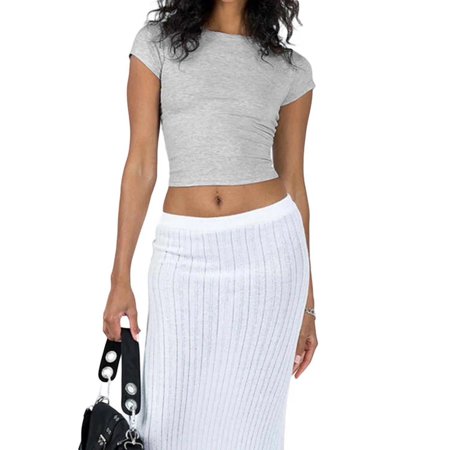 Basic Fitted Short Sleeve Tees for Summer