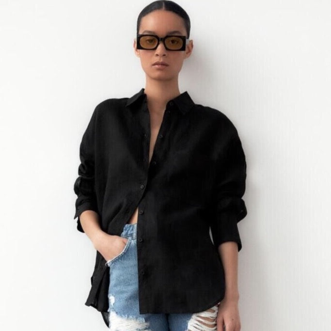 Basic Oversized Button Down Shirts