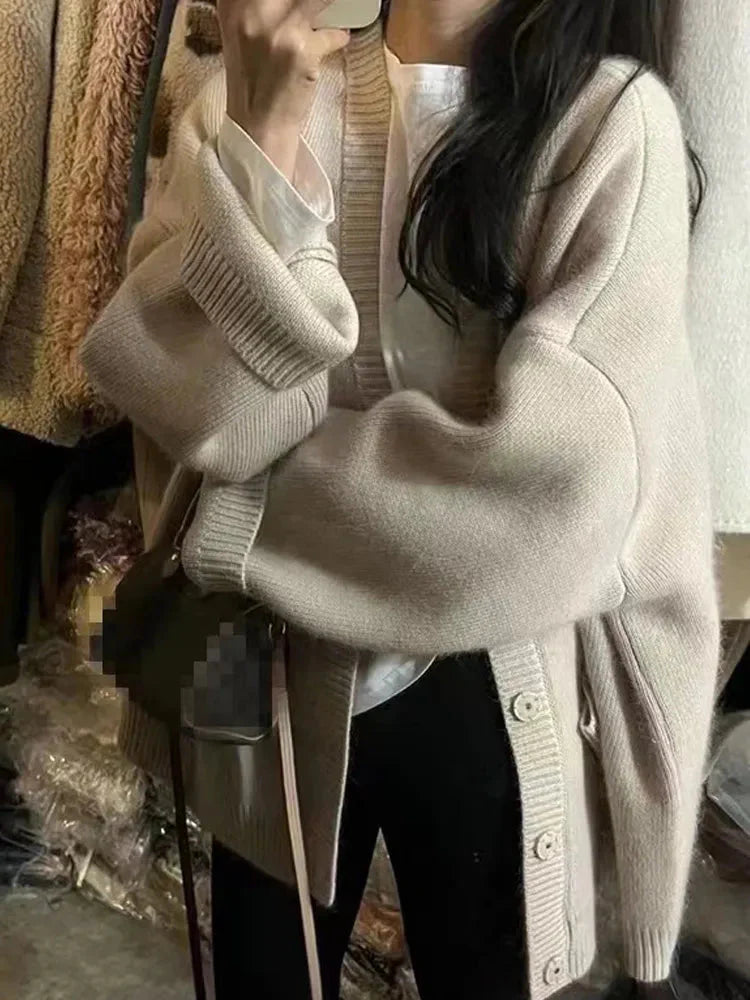 Basic Solid Color Boxy Knit Cardigan - 6 Colors