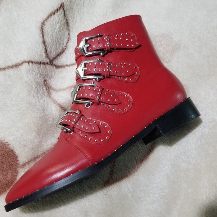 Becca Studs & Belts Motorcycle Boots -  3 Colors