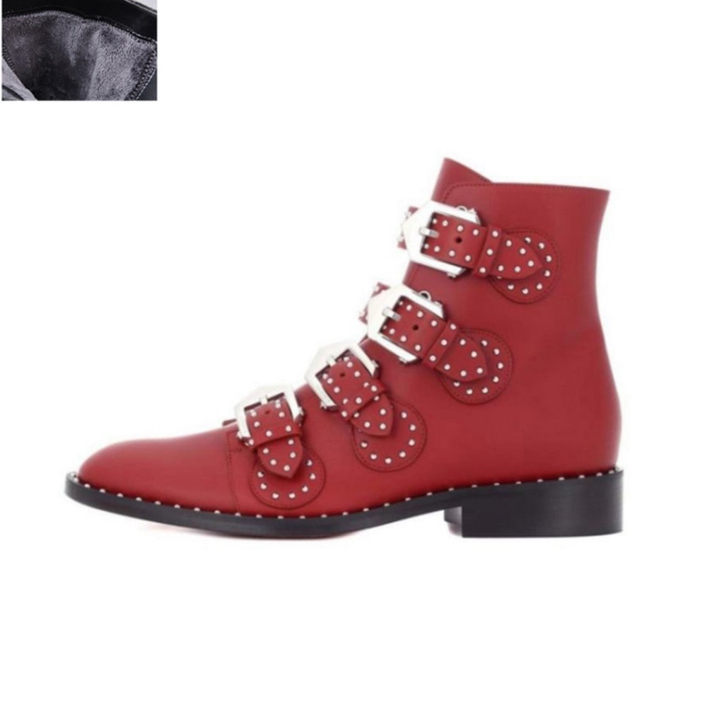 Becca Studs & Belts Motorcycle Boots -  3 Colors