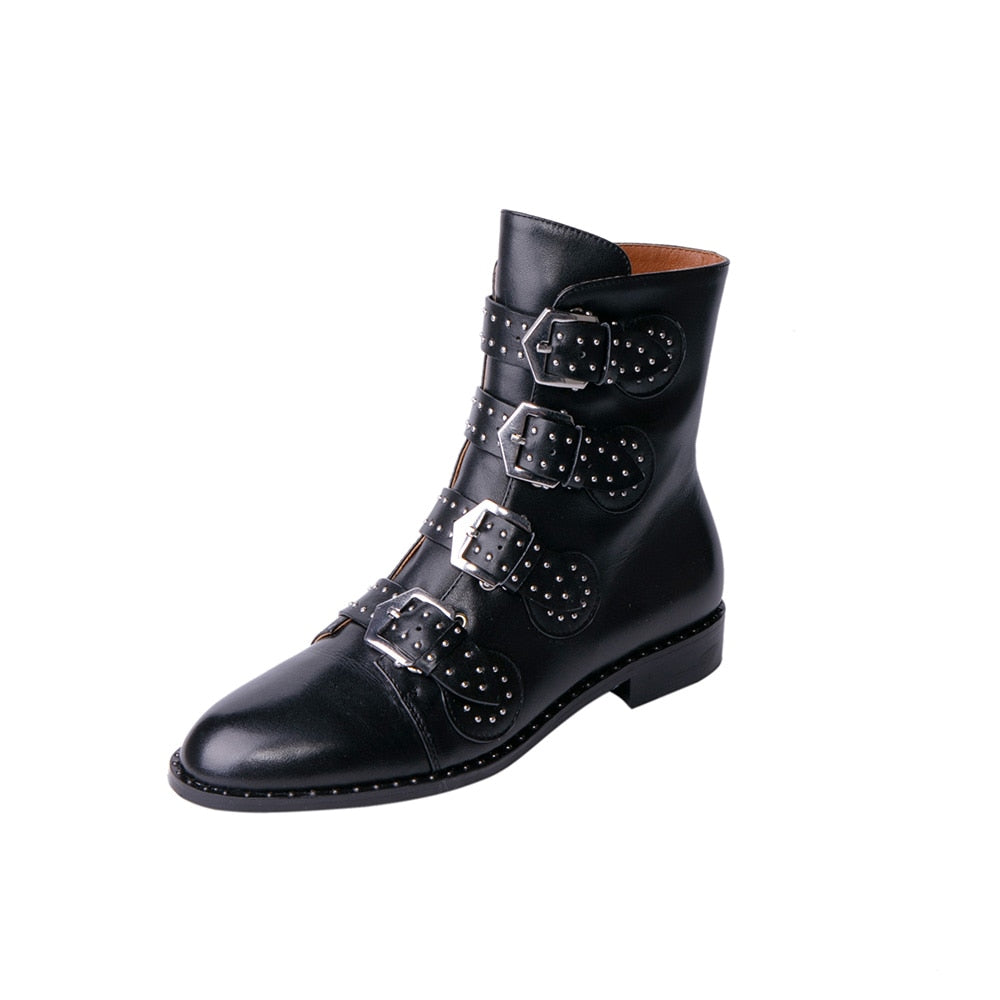 Becca Studs & Belts Motorcycle Boots -  3 Colors