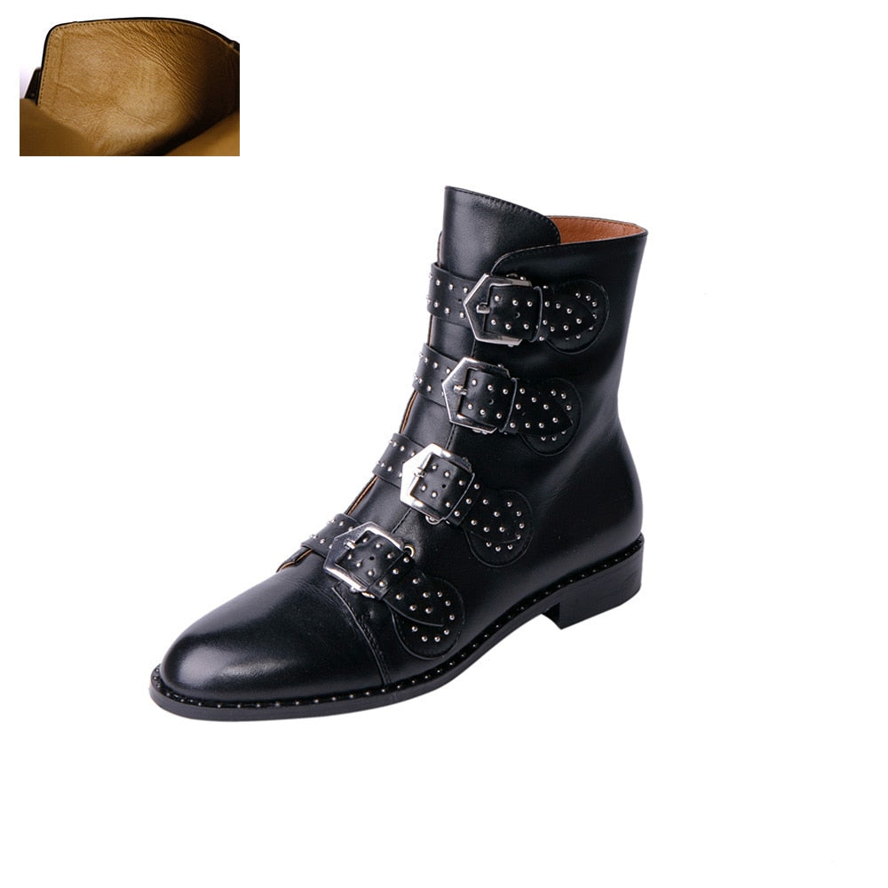 Becca Studs & Belts Motorcycle Boots -  3 Colors