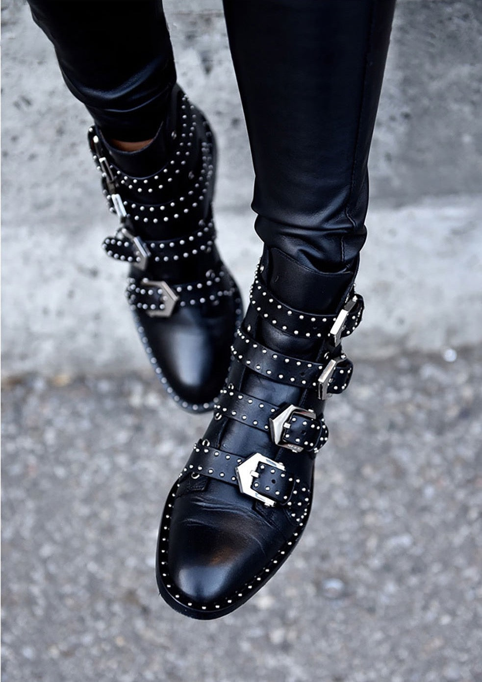 Becca Studs & Belts Motorcycle Boots -  3 Colors