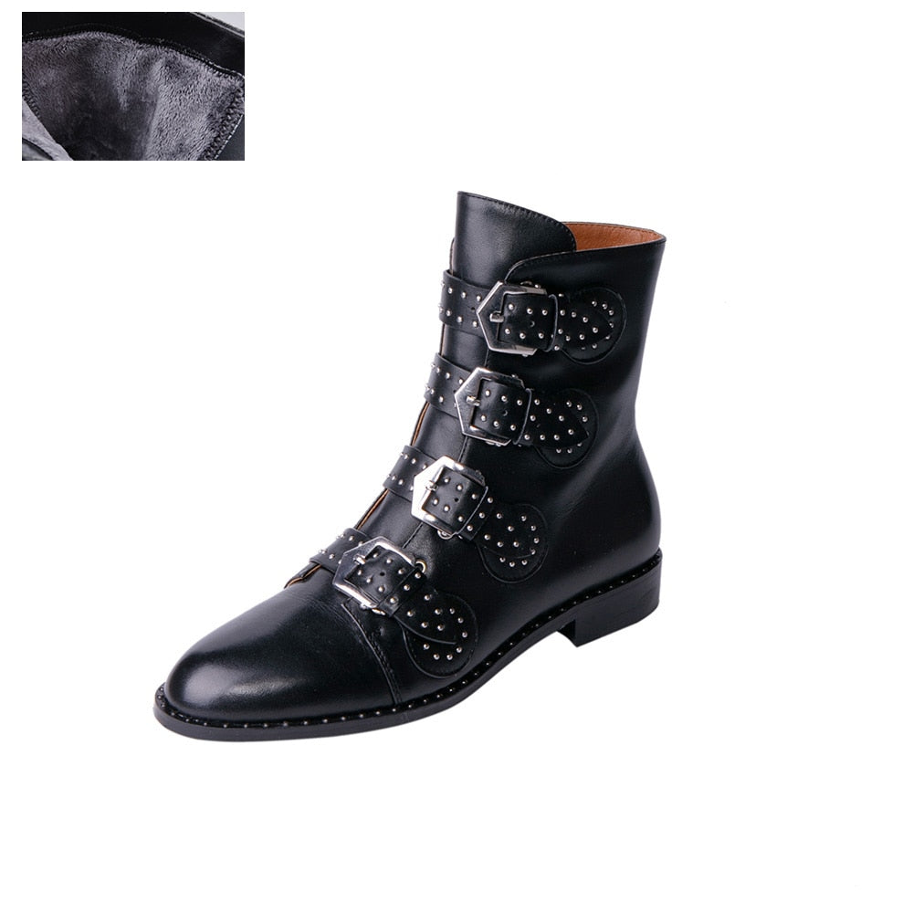 Becca Studs & Belts Motorcycle Boots -  3 Colors