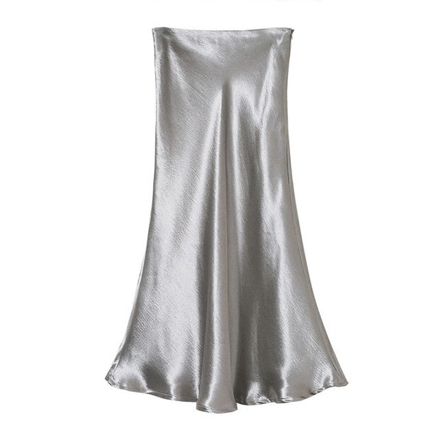 Bella Textured Satin Midi Skirt