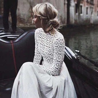 Bellissima Lattice Lace Blouse - Black or White