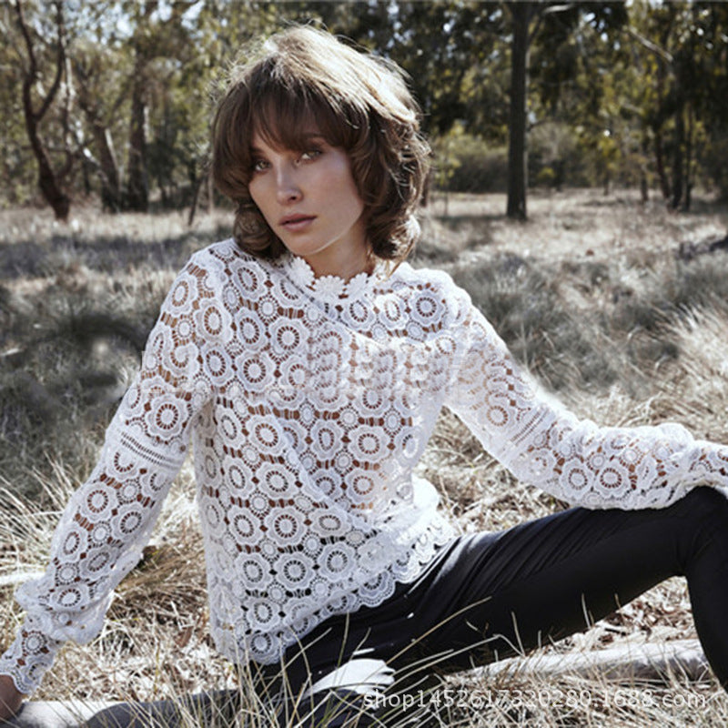 Bellissima Lattice Lace Blouse - Black or White