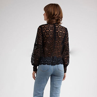 Bellissima Lattice Lace Blouse - Black or White