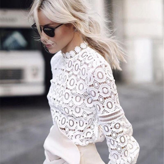 Bellissima Lattice Lace Blouse - Black or White