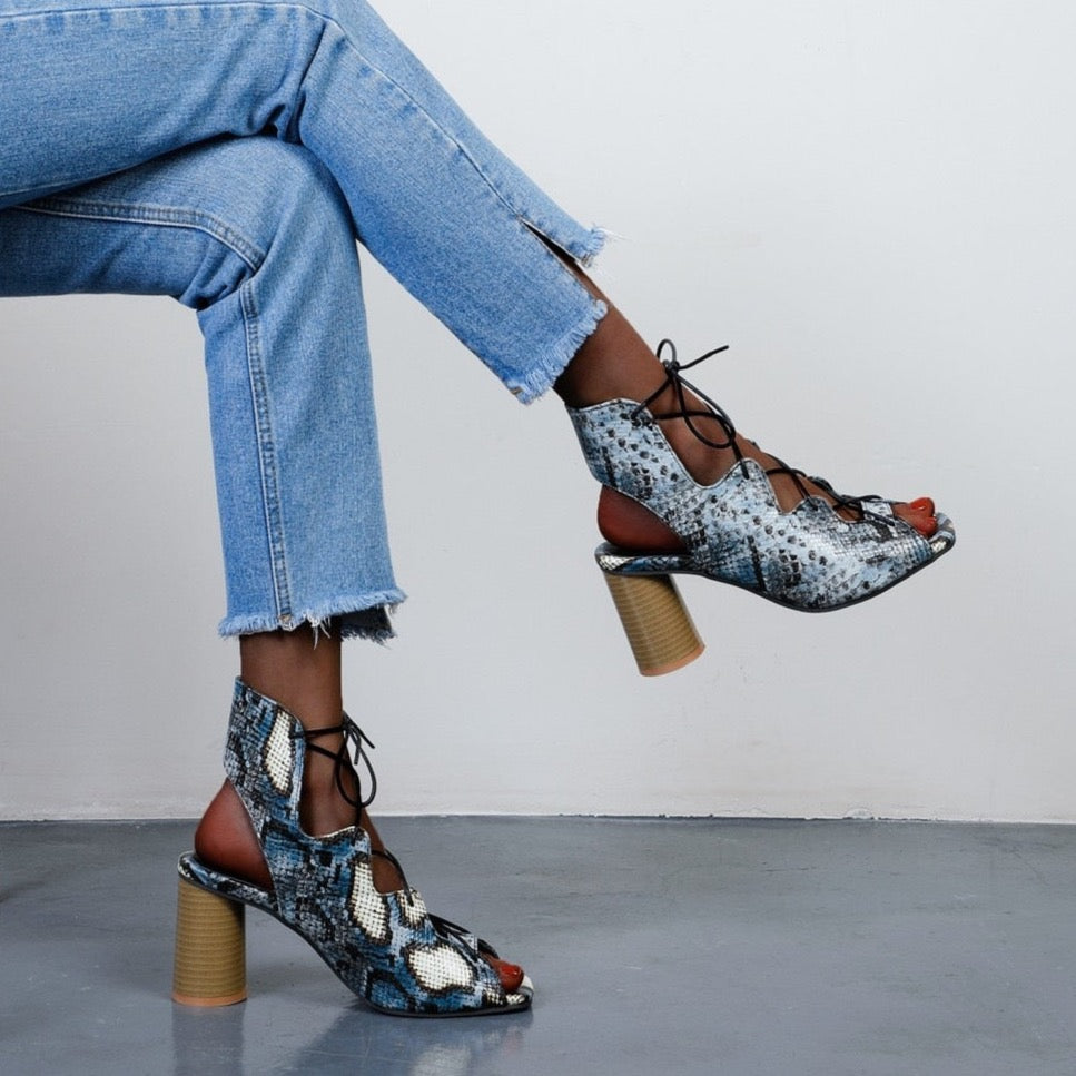 Bethany Animal Prints Gladiator Lace-Up Heels - 4 Colors