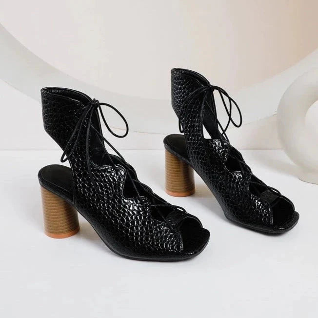 Bethany Animal Prints Gladiator Lace-Up Heels - 4 Colors