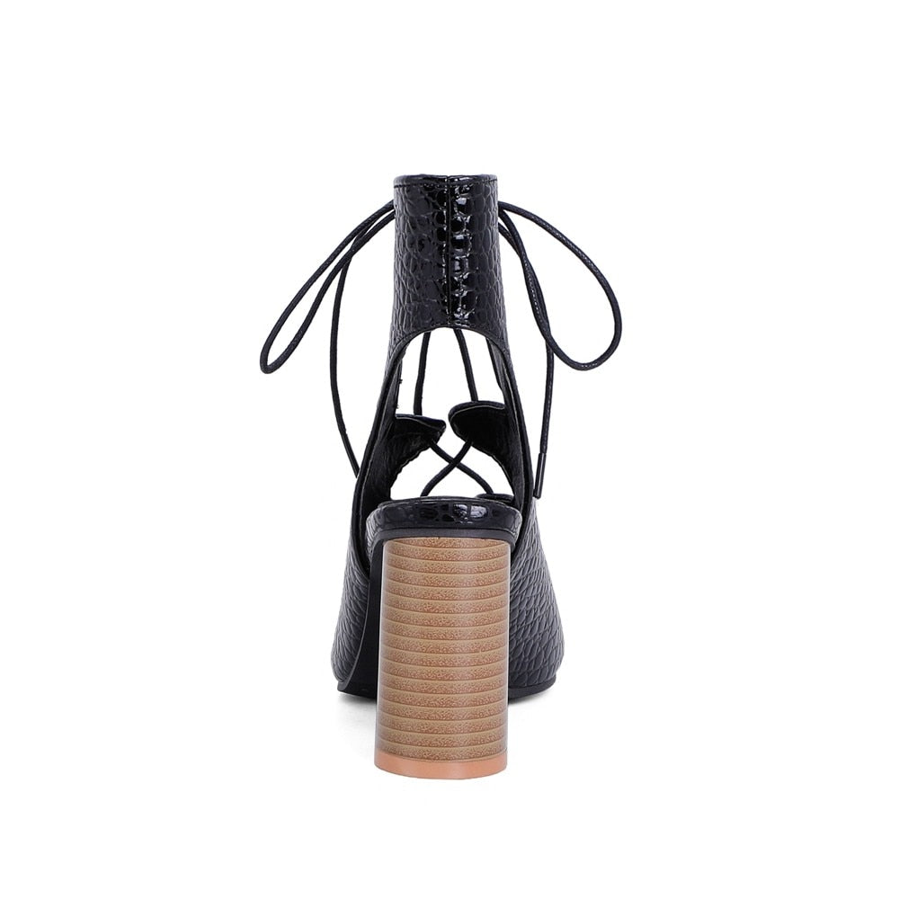 Bethany Animal Prints Gladiator Lace-Up Heels - 4 Colors