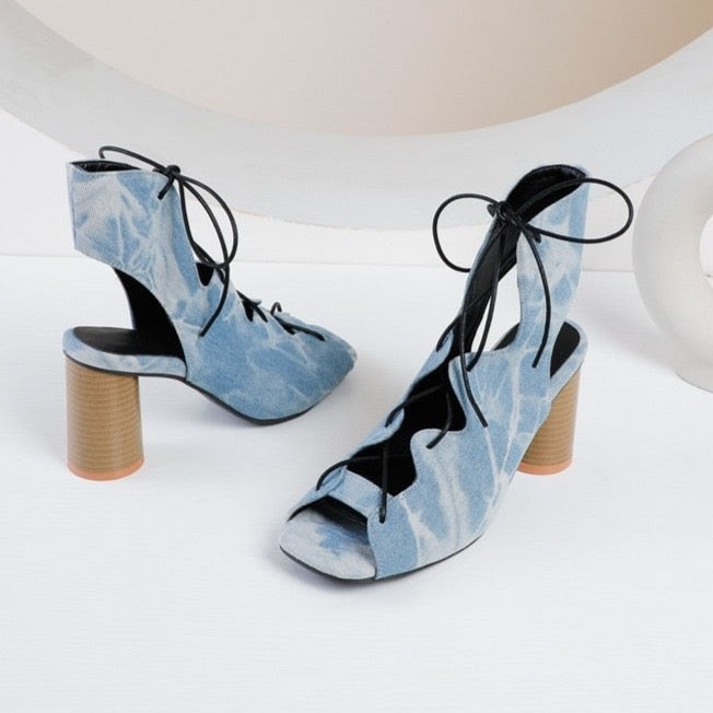 Bethany Animal Prints Gladiator Lace-Up Heels - 4 Colors