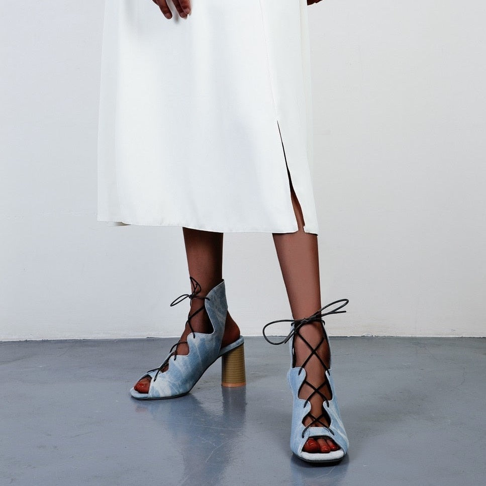 Bethany Animal Prints Gladiator Lace-Up Heels - 4 Colors