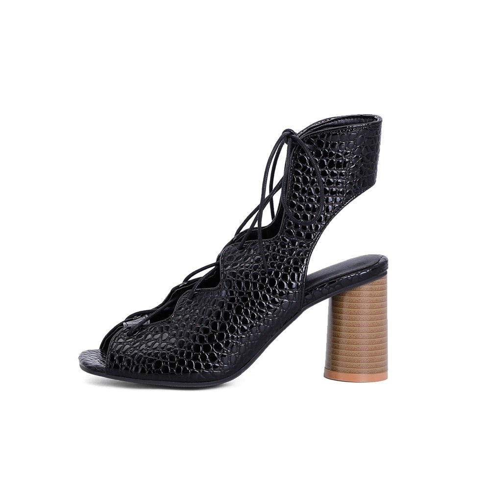 Bethany Animal Prints Gladiator Lace-Up Heels - 4 Colors