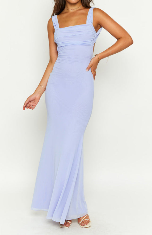 Liliana Lilac Mesh Maxi Dress