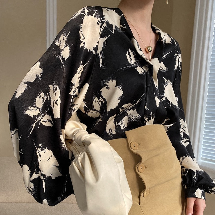 Bianca Black Floral Print Blouse - 3 Colors