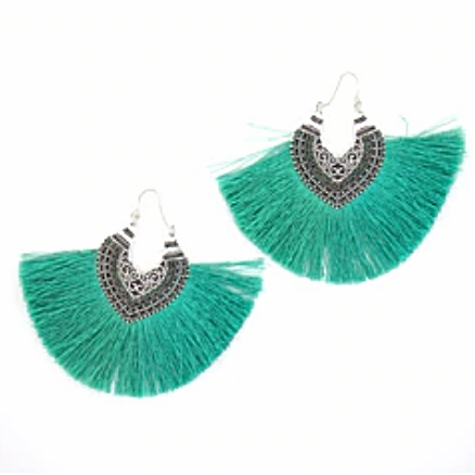 Big Fan Tassel Statement Earrings - 14 Colors