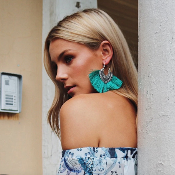 Big Fan Tassel Statement Earrings - 14 Colors