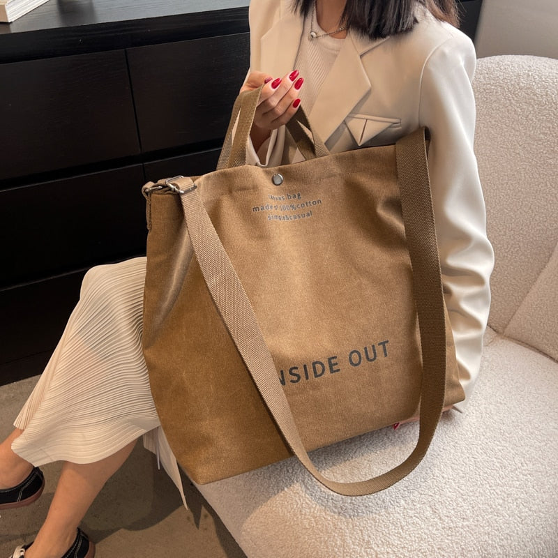 Birdie Large Casual Canvas Tote - 4 Colors