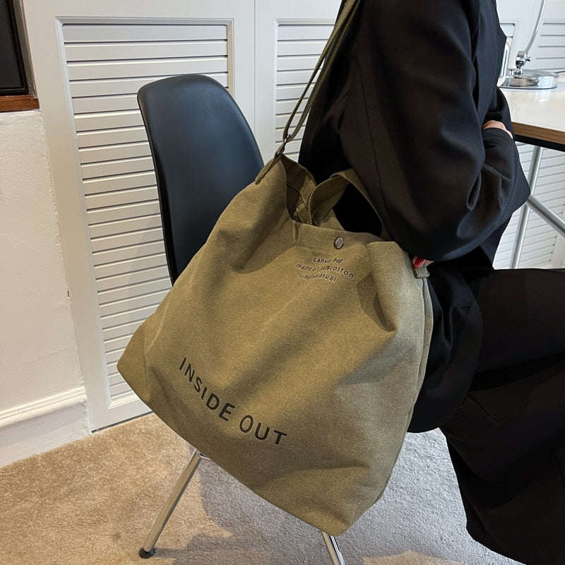 Birdie Large Casual Canvas Tote - 4 Colors