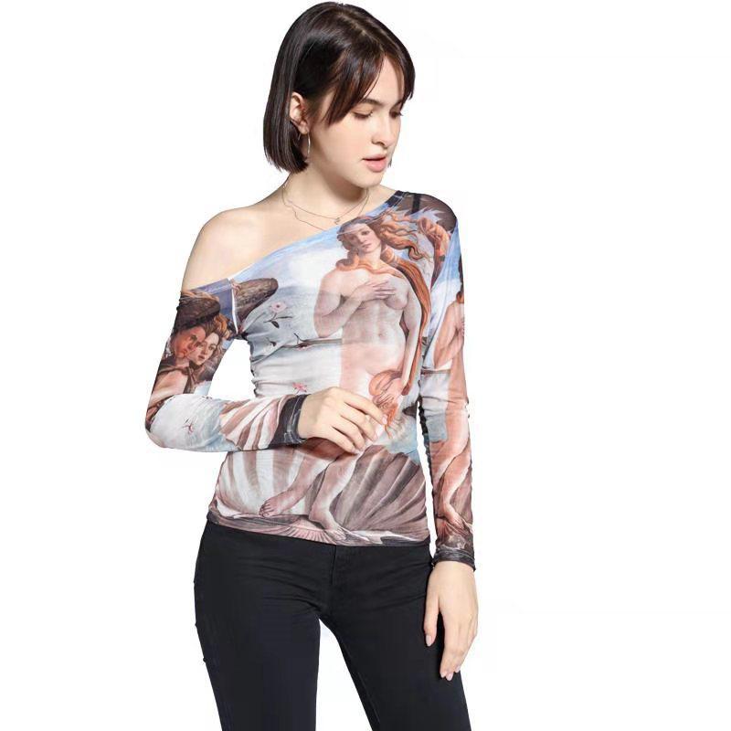 Birth of Venus Tattoo Tissue Off the Shoulder Top & Leggings