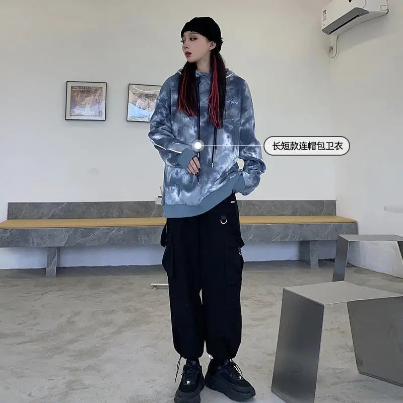 Black Cargo Pants Streetwear Gothic High Waist Techwear Pants