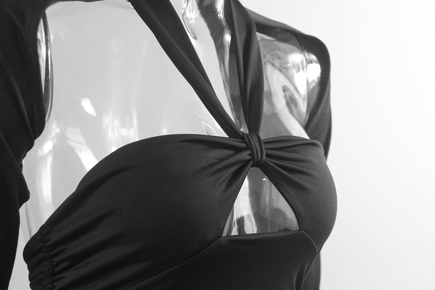 Black V-neck Cut-out Night Culb Dress