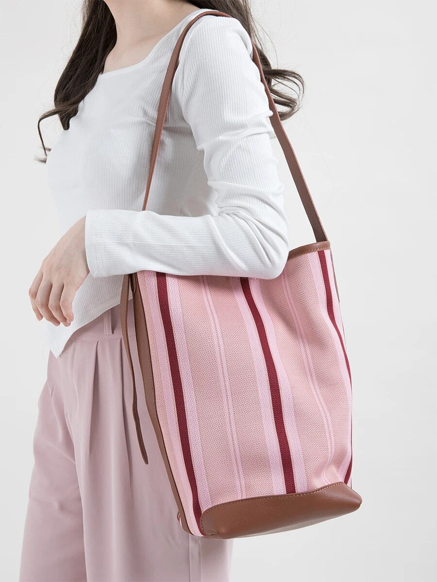 Bohemi Striped Bucket Shoulder Bag
