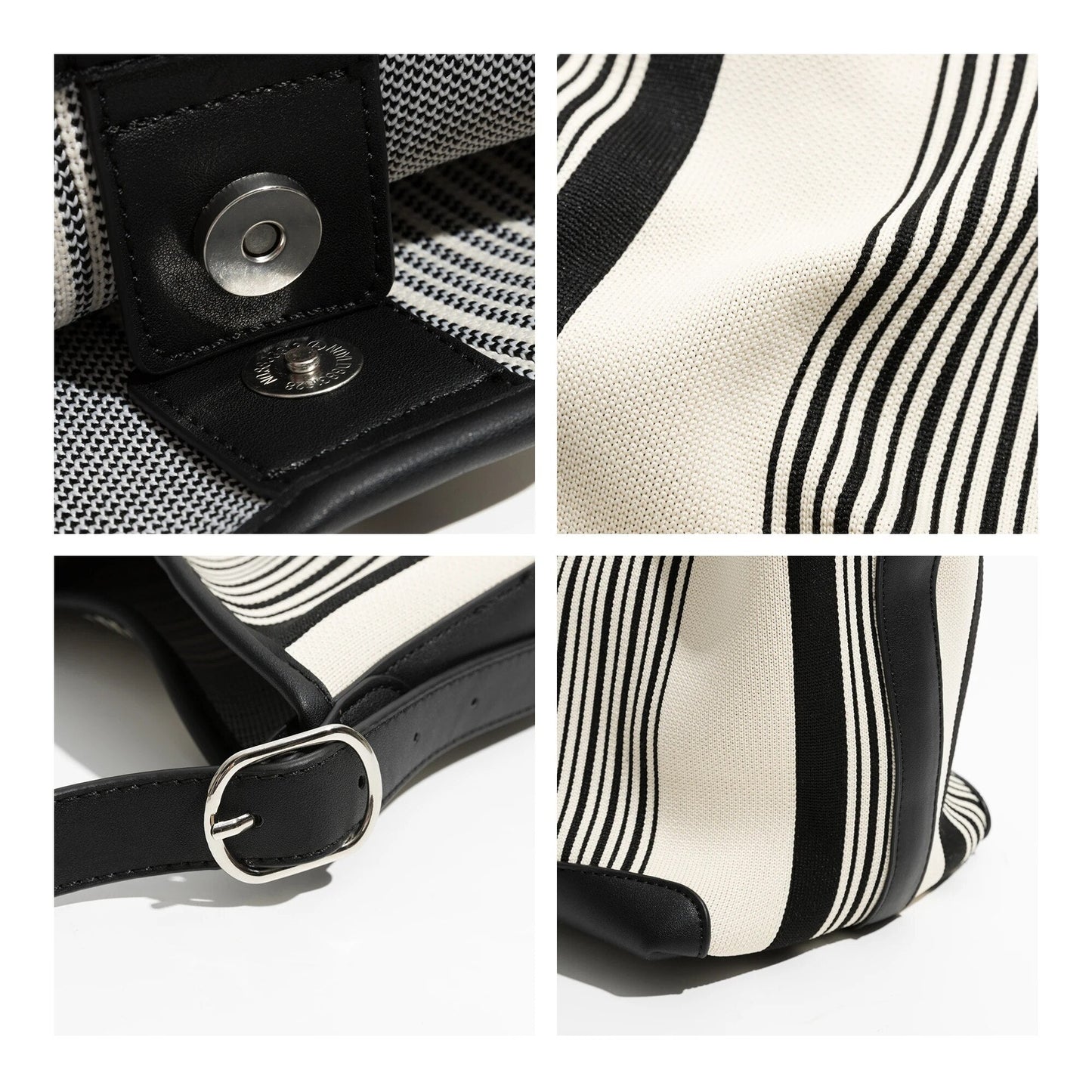 Bohemi Striped Bucket Shoulder Bag