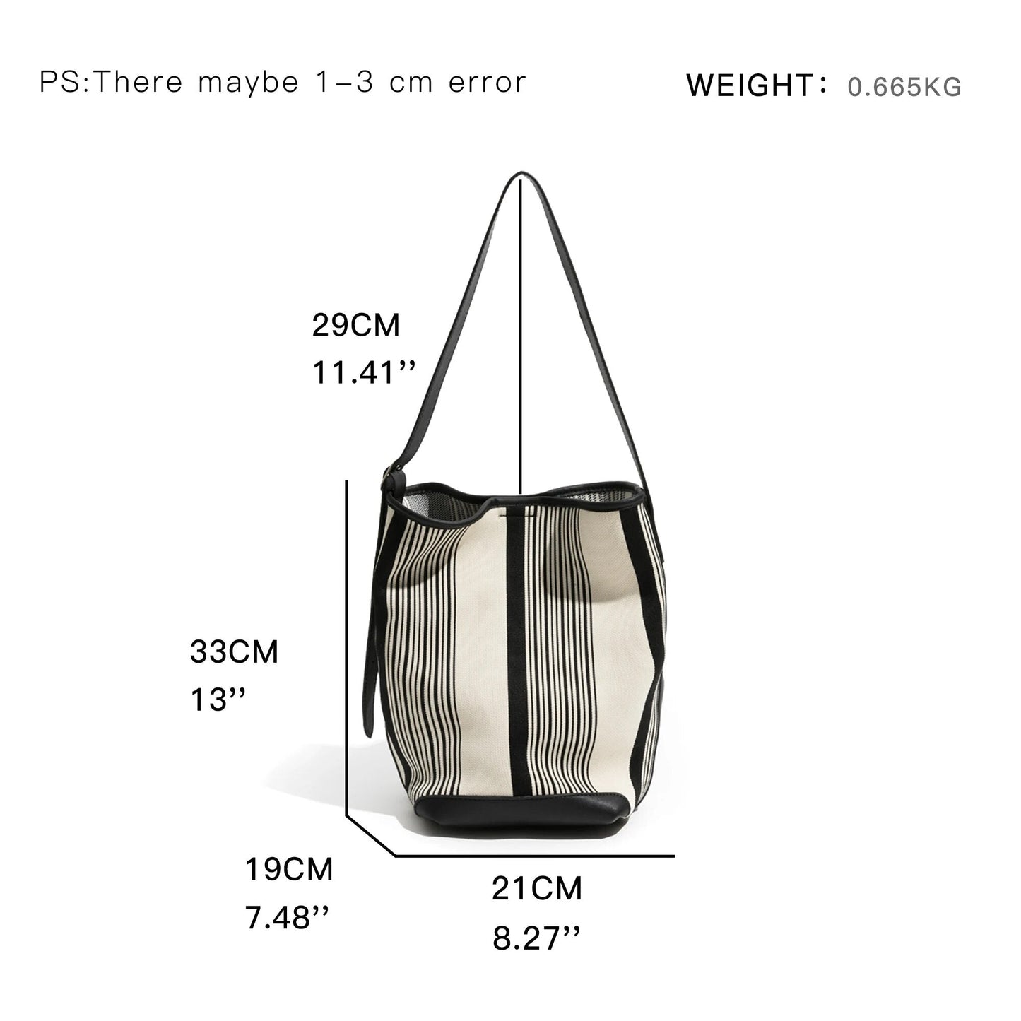 Bohemi Striped Bucket Shoulder Bag