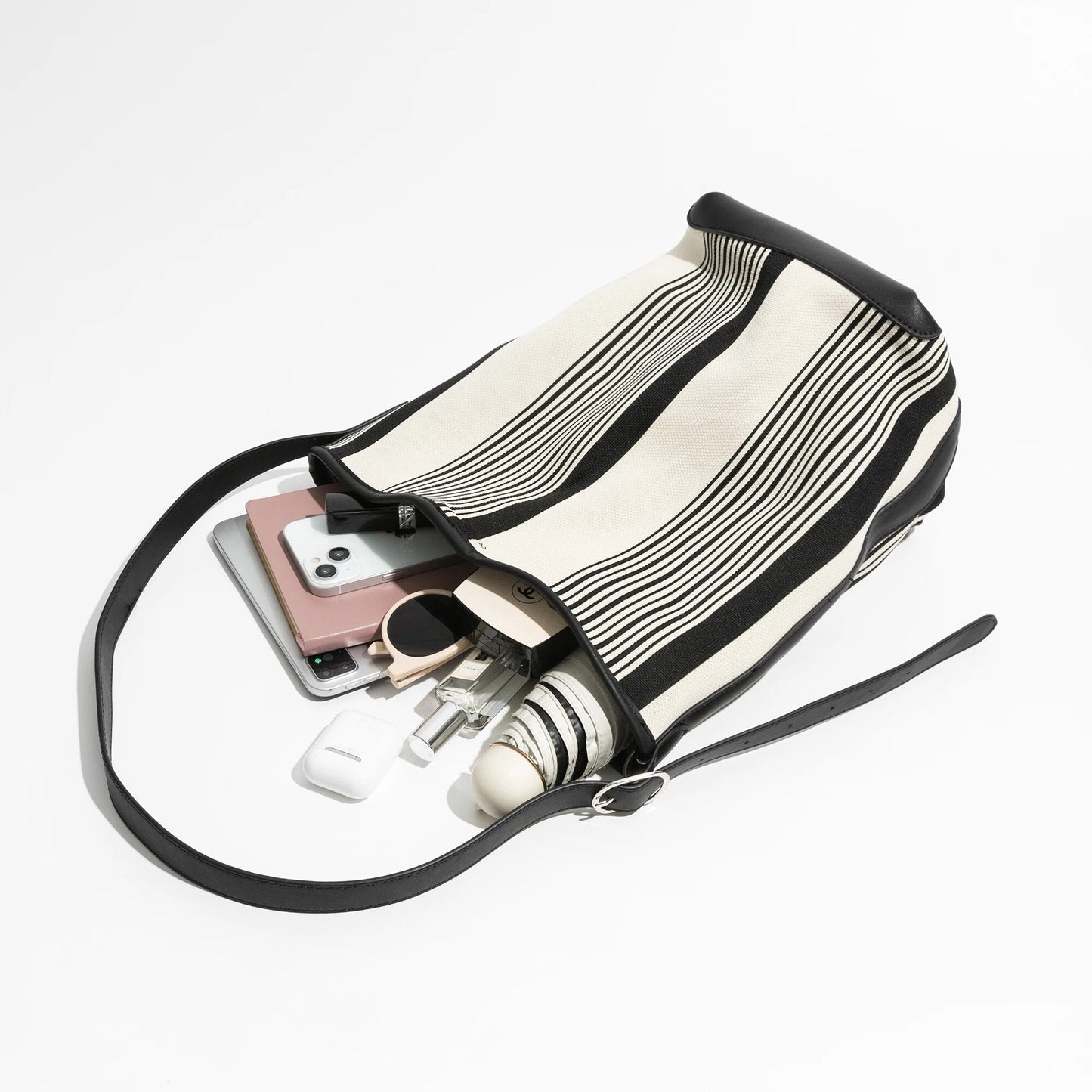Bohemi Striped Bucket Shoulder Bag