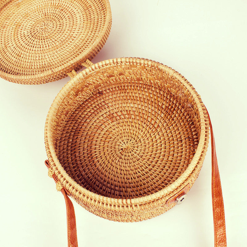 Bohemian Circle Wicker Rattan Shoulder Bag