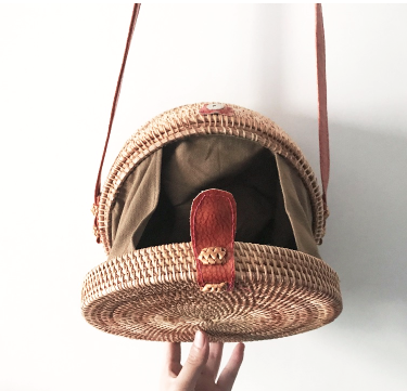 Bohemian Circle Wicker Rattan Shoulder Bag