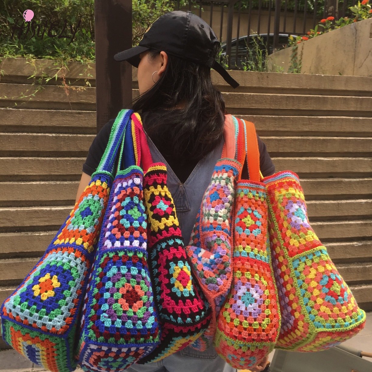 Bohemian Crochet Knit Totes  - 16 Colors