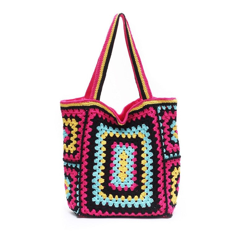 Bohemian Crochet Knit Totes  - 16 Colors