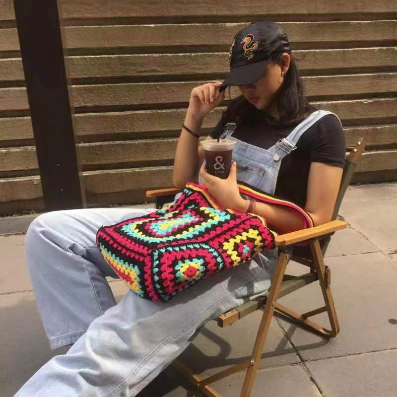 Bohemian Crochet Knit Totes  - 16 Colors