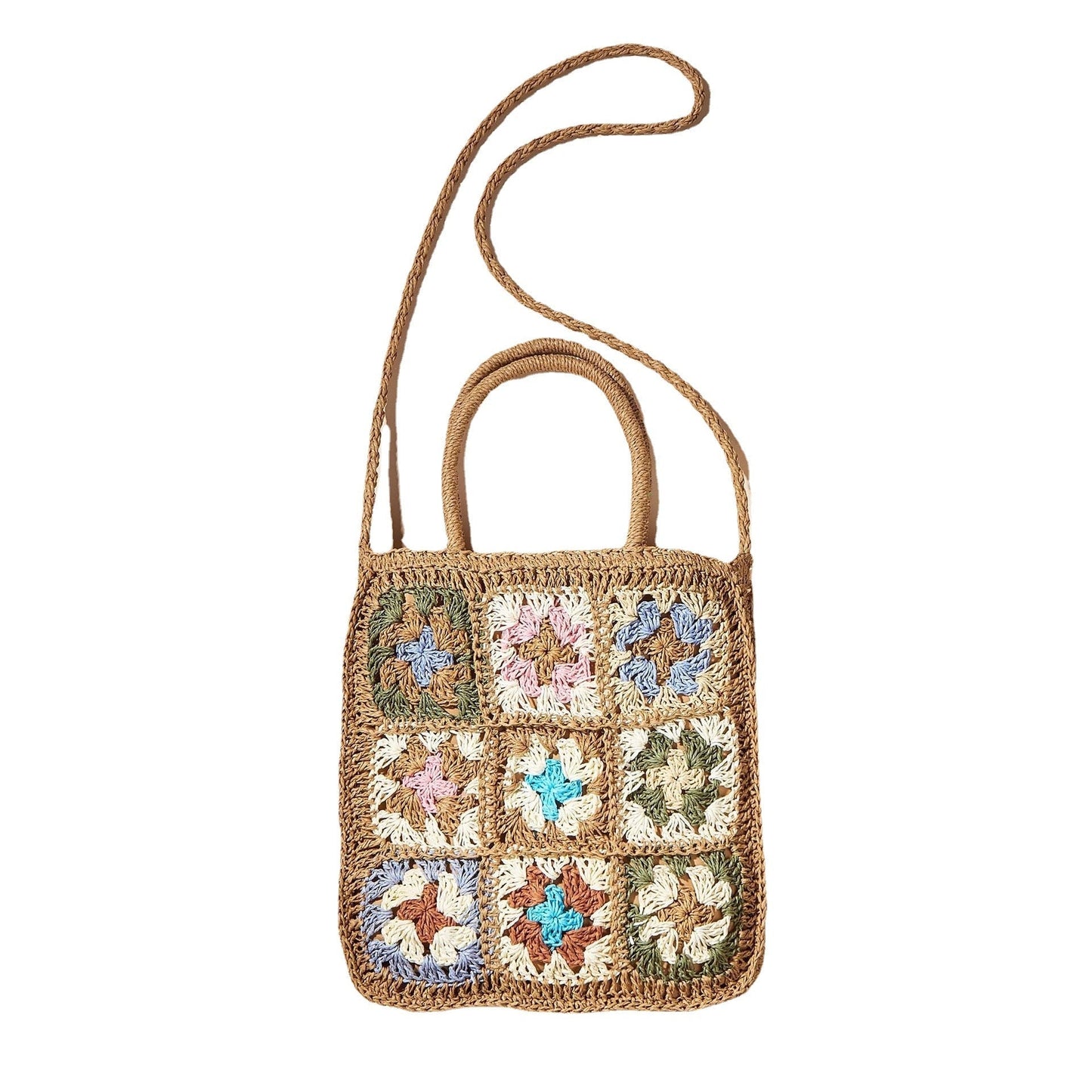 Bohemian Crochet Look Straw Totes