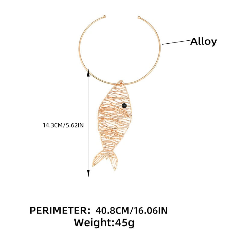 Bohemian Fish Pendant Choker Necklaces - 2 Colors