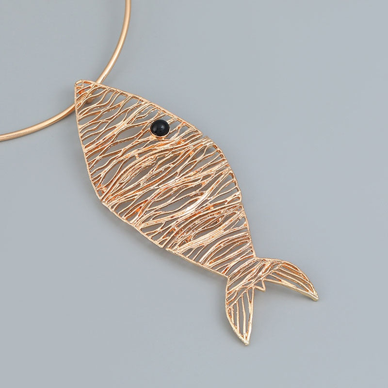 Bohemian Fish Pendant Choker Necklaces - 2 Colors