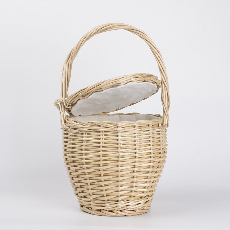 Bohemian Jane Birkin Style Wicker Straw Mini Basket Bag