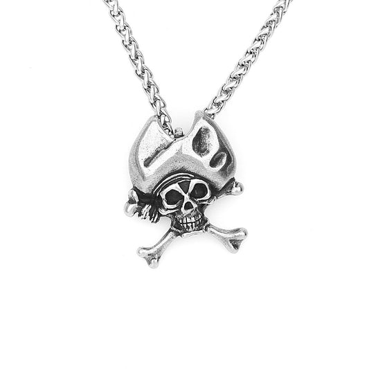 Bone Pirate Skull Necklace