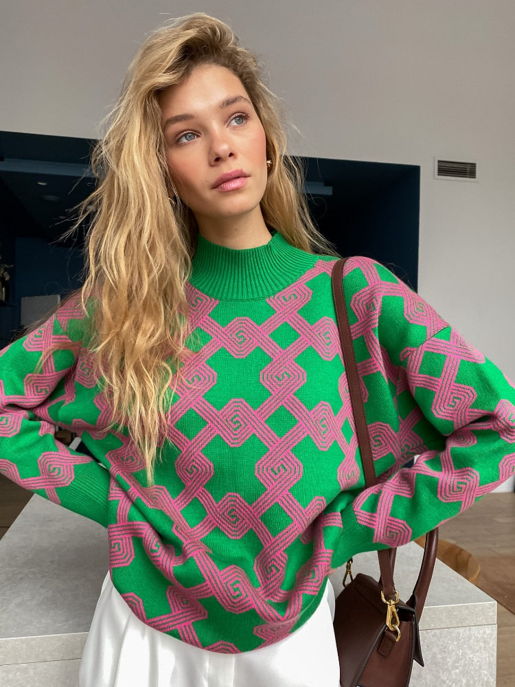 Bonnie Graphic Print Sweaters - 4 Colors