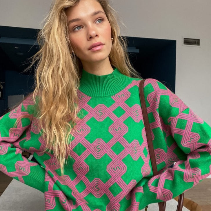 Bonnie Graphic Print Sweaters - 4 Colors