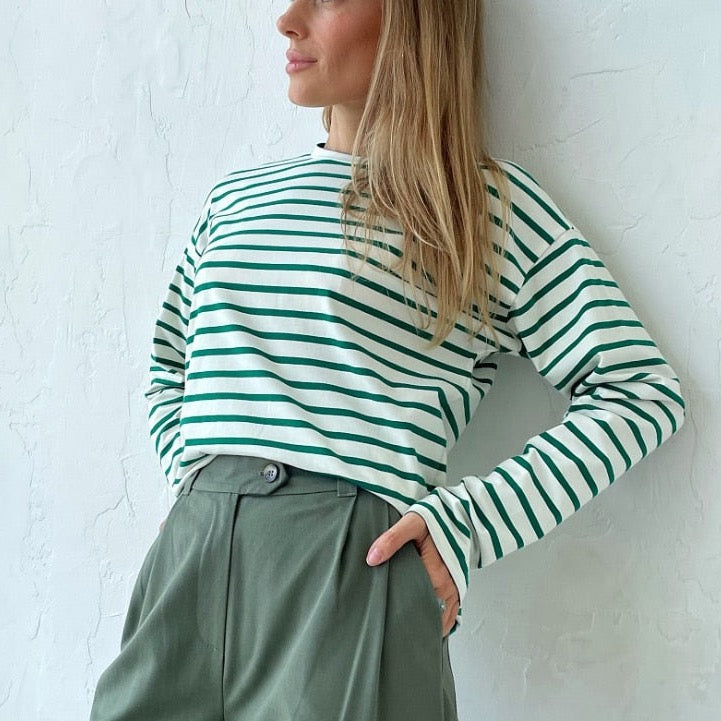 Bonnies Basic Breton Stripe Crew Neck Tees