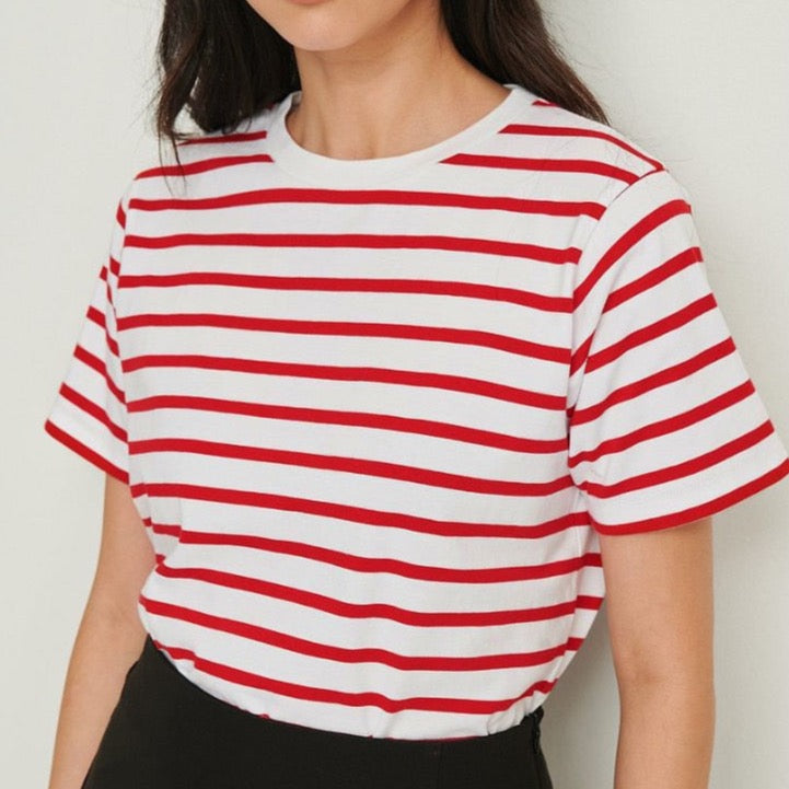 Bonnies Basic Breton Stripe Crew Neck Tees
