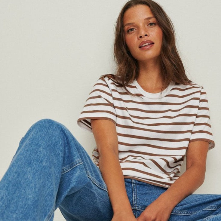 Bonnies Basic Breton Stripe Crew Neck Tees