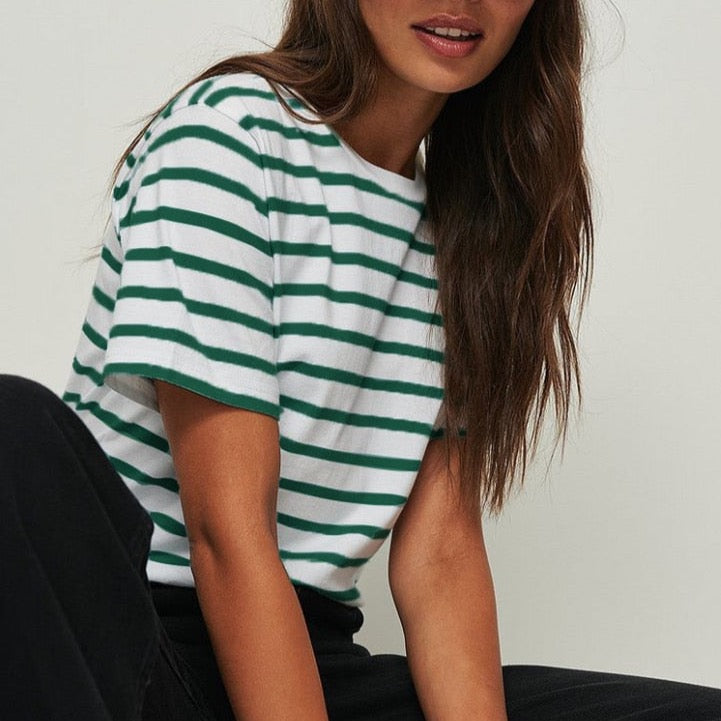 Bonnies Basic Breton Stripe Crew Neck Tees