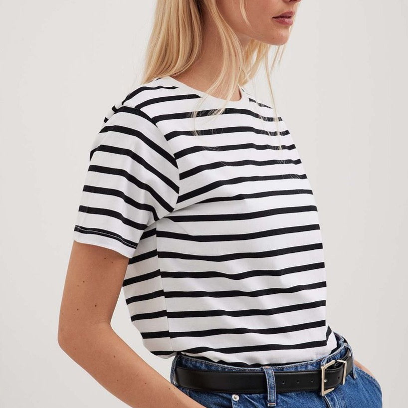 Bonnies Basic Breton Stripe Crew Neck Tees